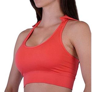 Intimates & Sleepwear - Hooded coral caged back sports bra Intimates & Sleepwear - Hooded coral caged back sports bra